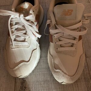 New Balance Womens Beige and Tan Sneakers and Pink and White